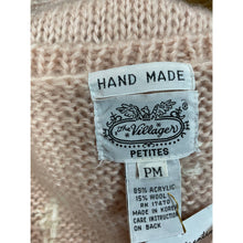 Load image into Gallery viewer, Vintage 80s Pale Pink Cream Hand Made Knit V-Neck Sweater Vest Sz PM