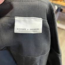 Load image into Gallery viewer, Sisters + Seekers Classic Black Blazer One Button Graphic Embroidered "Out Out" Sz M