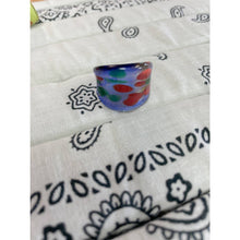 Load image into Gallery viewer, Dark Blue Swirl Art to Wear Glass Blown Multi-Color Statement Cocktail Ring