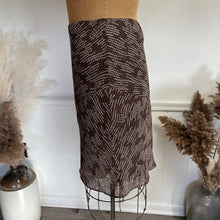 Load image into Gallery viewer, Vintage y2k Brown White Bias Cut Slip Style Skirt Plus Size 16