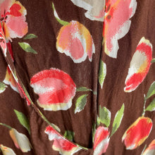 Load image into Gallery viewer, Vintage 1980s Brown Pink Floral Prairie Midi Dress with Belt Pleated Sz 8