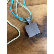 Load image into Gallery viewer, Signed Sterling Silver & Blue Turquoise Boho Beaded Multi-Strand Suede Pendant Necklace