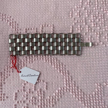 Load image into Gallery viewer, Vintage Chainmail Mod Chunky Statement Wide Articulated Bracelet