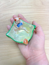 Load image into Gallery viewer, Vintage Handmade Painted Pig Green Ash Tray