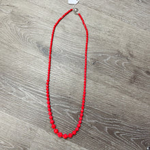 Load image into Gallery viewer, Vintage Scarlet Red Beaded Long Graduated Faceted Necklace