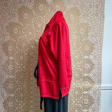 Load image into Gallery viewer, Vintage Red Velvet Collared Shirt Button-Up Sz 14-16