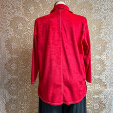 Load image into Gallery viewer, Vintage Red Velvet Collared Shirt Button-Up Sz 14-16