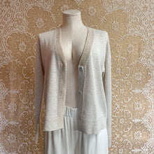 Load image into Gallery viewer, Eileen Fisher Cream Tan Button-Up Cardigan V-neck Sz XXS