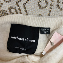 Load image into Gallery viewer, Vintage y2k Designer Michael Simon Knit White Floral Lace Button-up Sweater Blouse Cardigan Sz PM