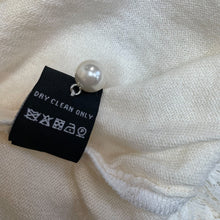 Load image into Gallery viewer, Vintage y2k Designer Michael Simon Knit White Floral Lace Button-up Sweater Blouse Cardigan Sz PM