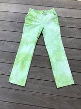 Load image into Gallery viewer, Upcycled Pastel Rainbow Hand Tie Dye Green Vintage 1990s Cotton Trouser Pants