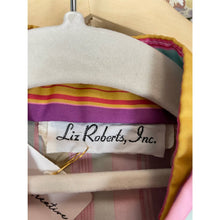 Load image into Gallery viewer, Vintage 1970s Multi Striped Pink Rainbow Statement 3/4 length Long-Sleeved Dress