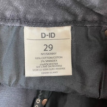 Load image into Gallery viewer, D-ID Two Tone Dark Blue Black Skinny Jeans Darting Sz 29