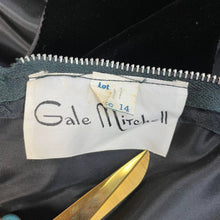Load image into Gallery viewer, Vintage 1960s Gale Mitchell Black Silk Velvet with Fur Trim Hem Maxi Gown Sz 6