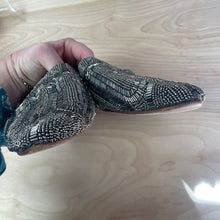 Load image into Gallery viewer, Llani Slippers Gray Beaded Mules Pointed Toe Sz EU 39