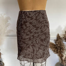 Load image into Gallery viewer, Vintage y2k Brown White Bias Cut Slip Style Skirt Plus Size 16