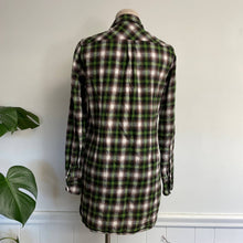 Load image into Gallery viewer, Novemb3r Green Plaid Flannel Dress Long Shacket Sz M