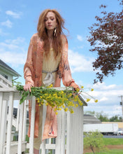 Load image into Gallery viewer, Vintage 1940s Silk Floral Large Square Scarf Wrap Blue Gray Lace Detail AS IS