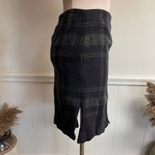 Load image into Gallery viewer, Jones NY Grey Black Plaid Slit Mini Pencil Skirt Sz 10