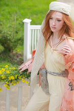 Load image into Gallery viewer, Vintage 1940s Silk Floral Large Square Scarf Wrap Blue Gray Lace Detail AS IS