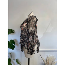 Load image into Gallery viewer, Johnny Was Silk Sheer Floral Top Blouse Black Pink Sz XL
