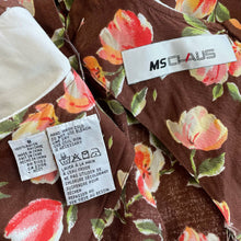 Load image into Gallery viewer, Vintage 1980s Brown Pink Floral Prairie Midi Dress with Belt Pleated Sz 8