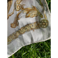 Load image into Gallery viewer, Vintage 1980s Echo White Gold Patterned Rectangular Silk Scarf Wrap