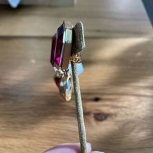 Load image into Gallery viewer, Vintage Costume 1980s Statement Gold Rhinestone Gem Clip on Statement Earrings