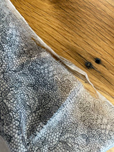 Load image into Gallery viewer, Vintage 1940s Silk Floral Large Square Scarf Wrap Blue Gray Lace Detail AS IS