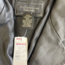 Load image into Gallery viewer, NWT Vintage 90s Classic Black Lambskin Leather Blazer M