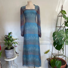 Load image into Gallery viewer, Vintage 1970s Designer Stavropoulos Silk Chiffon Long Sleeve Full Length Gown