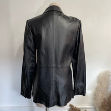 Load image into Gallery viewer, NWT Vintage 90s Classic Black Lambskin Leather Blazer M