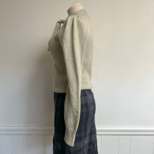 Load image into Gallery viewer, Vintage 1970s Classic Knit Grey High Neck Tie Sweater S