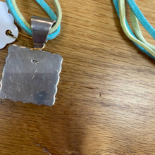 Load image into Gallery viewer, Signed Sterling Silver & Blue Turquoise Boho Beaded Multi-Strand Suede Pendant Necklace