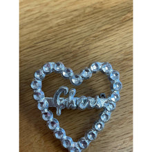 Load image into Gallery viewer, Vintage French Parisian Cheri Silver Love Heart Brooch Pin
