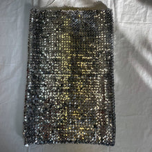 Load image into Gallery viewer, Vintage 1970s Silver Sequin Tube Skirt Top Festive Holiday One Size