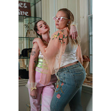 Load image into Gallery viewer, Vintage y2k Z. Cavaricci Light Wash Embroidered Jeans Flare Sz 14