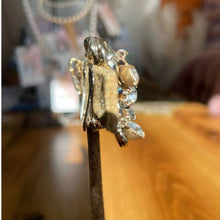 Load image into Gallery viewer, Skyler Set - Vintage 1960s Gold Tone Rhinestone Clip on Costume Earring Set