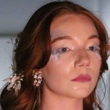 Load image into Gallery viewer, Skyler Set - Vintage 1960s Gold Tone Rhinestone Clip on Costume Earring Set