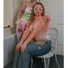 Load image into Gallery viewer, Vintage y2k Z. Cavaricci Light Wash Embroidered Jeans Flare Sz 14