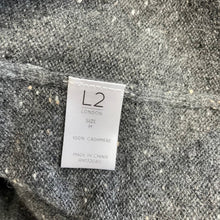 Load image into Gallery viewer, L2 London Cashmere Black Gray Colorblock Cardigan Sz M