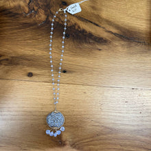 Load image into Gallery viewer, Handmade Artisan Blue Beaded Statement Pendant Beachy Boho Summer Necklace Gold Chain