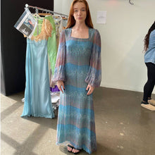 Load image into Gallery viewer, Vintage 1970s Designer Stavropoulos Silk Chiffon Long Sleeve Full Length Gown