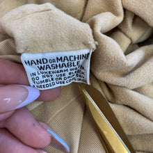 Load image into Gallery viewer, Vintage 1980s Lilli Ann Chamois Micro Faux Suede Tan Long-Sleeved Dress Button-front High Neck