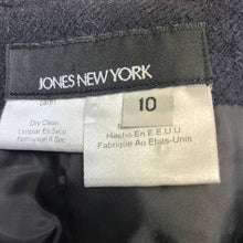 Load image into Gallery viewer, Jones NY Grey Black Plaid Slit Mini Pencil Skirt Sz 10