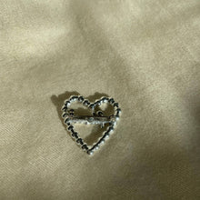 Load image into Gallery viewer, Vintage French Parisian Cheri Silver Love Heart Brooch Pin