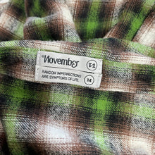 Load image into Gallery viewer, Novemb3r Green Plaid Flannel Dress Long Shacket Sz M