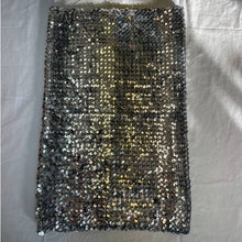 Load image into Gallery viewer, Vintage 1970s Silver Sequin Tube Skirt Top Festive Holiday One Size