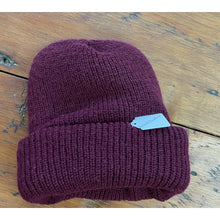 Load image into Gallery viewer, Vintage Burgundy Winter Beanie Knit Hat Unisex