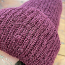 Load image into Gallery viewer, Vintage Burgundy Winter Beanie Knit Hat Unisex